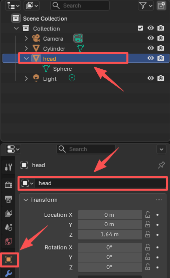 Blender Object Properties 橙色小方块图标位置